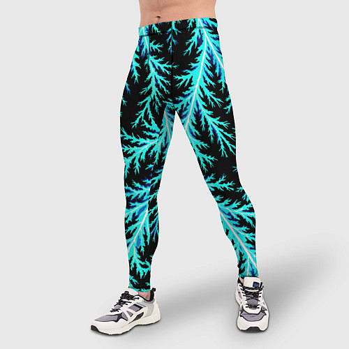 Мужские тайтсы Разряды электричества Tie Dye / 3D-принт – фото 3