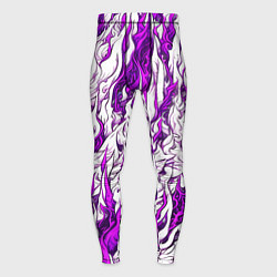 Тайтсы мужские Белый и розовый узор, цвет: 3D-принт