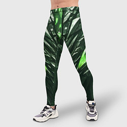 Тайтсы мужские Зелёные кристаллы и камень, цвет: 3D-принт — фото 2