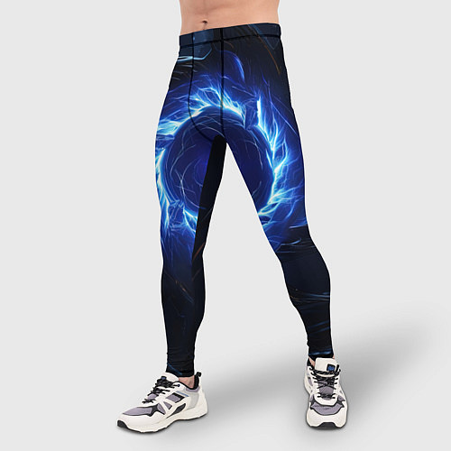 Мужские тайтсы Синяя магическая абстракция / 3D-принт – фото 3