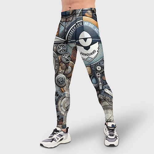 Мужские тайтсы Механистический паттерн - авангард нейросеть / 3D-принт – фото 3