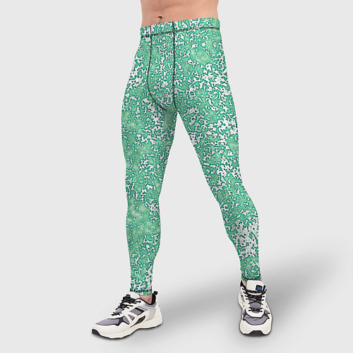Мужские тайтсы Текстура изумрудный / 3D-принт – фото 3