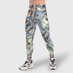 Тайтсы мужские Банкноты сто долларов, цвет: 3D-принт — фото 2
