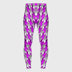 Тайтсы мужские Розово-белый паттерн, цвет: 3D-принт