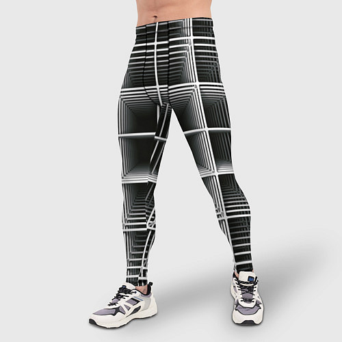 Мужские тайтсы Кубический каркас / 3D-принт – фото 3