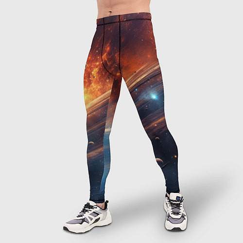Мужские тайтсы Млечный путь космос / 3D-принт – фото 3
