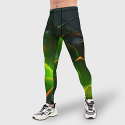 Тайтсы мужские Зеленая абстрактная неоновая текстура, цвет: 3D-принт — фото 2