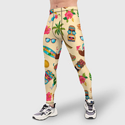 Тайтсы мужские Vacation travel и тотемы индейцев, цвет: 3D-принт — фото 2