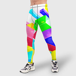 Тайтсы мужские Цветные столбы, цвет: 3D-принт — фото 2