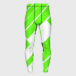 Тайтсы мужские Зелёные широкие линии на белом фоне, цвет: 3D-принт