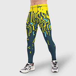 Тайтсы мужские Яркий абстрактный геометрический рисунок для спорт, цвет: 3D-принт — фото 2
