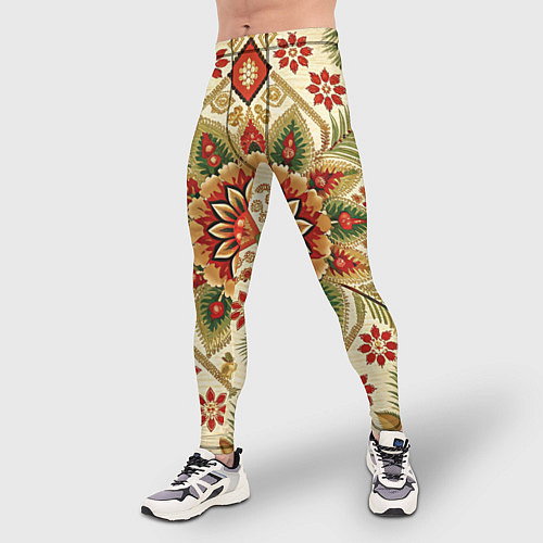 Мужские тайтсы Русские классические узоры и орнамент / 3D-принт – фото 3