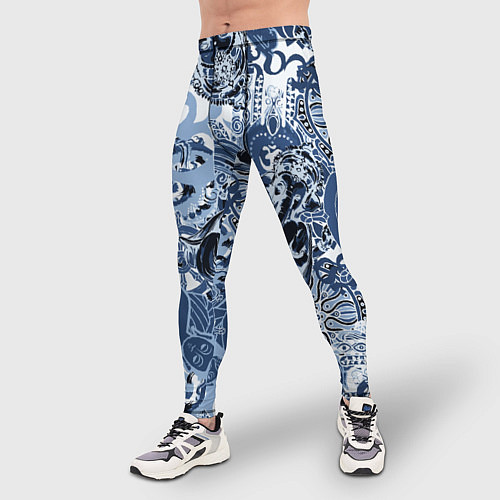 Мужские тайтсы Колеса сансары Будда и голова слона / 3D-принт – фото 3