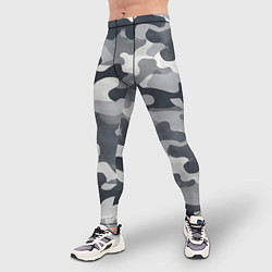 Тайтсы мужские Камуфляж армейский серый, цвет: 3D-принт — фото 2