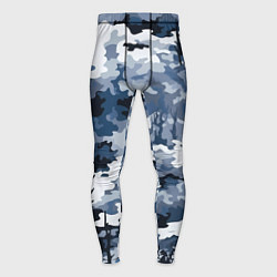 Тайтсы мужские Камуфляж серо синий, цвет: 3D-принт