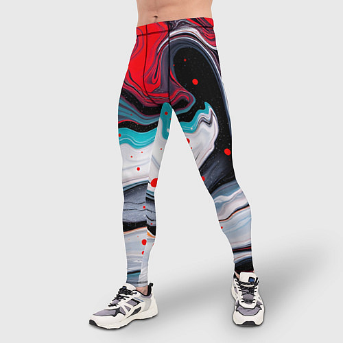 Мужские тайтсы Флюид арт абстракция / 3D-принт – фото 3