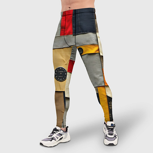 Мужские тайтсы Ретро пэчворк / 3D-принт – фото 3
