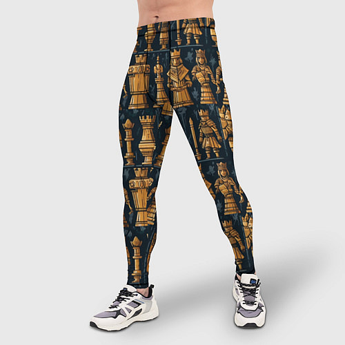 Мужские тайтсы Ладья ферзь пешка и другие шахматные фигуры / 3D-принт – фото 3