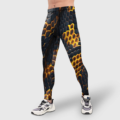 Мужские тайтсы Текстура змеи / 3D-принт – фото 3