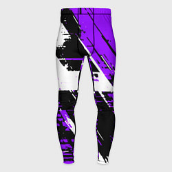 Тайтсы мужские Diagonal black and white stripes on a purple backg, цвет: 3D-принт