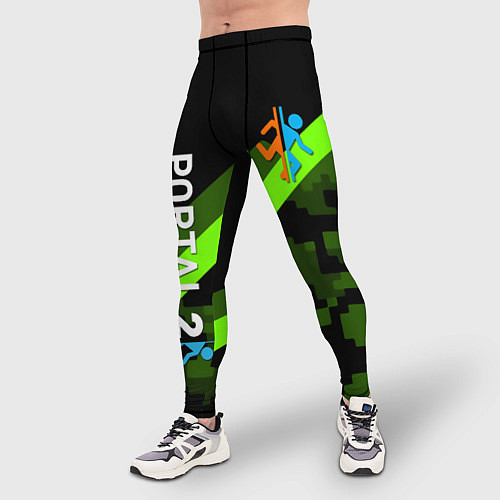 Мужские тайтсы Portal camo steel geometry / 3D-принт – фото 3