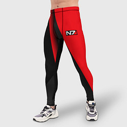 Тайтсы мужские N7 - красная униформа, цвет: 3D-принт — фото 2