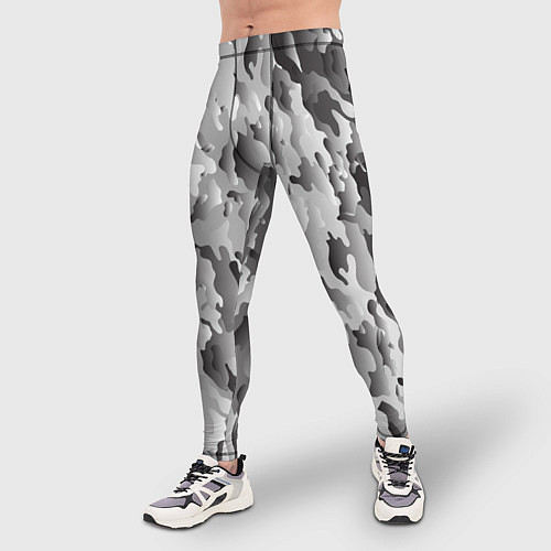 Мужские тайтсы Монохромный камуфляж / 3D-принт – фото 3
