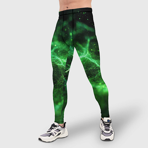 Мужские тайтсы Зеленая связь текстура / 3D-принт – фото 3