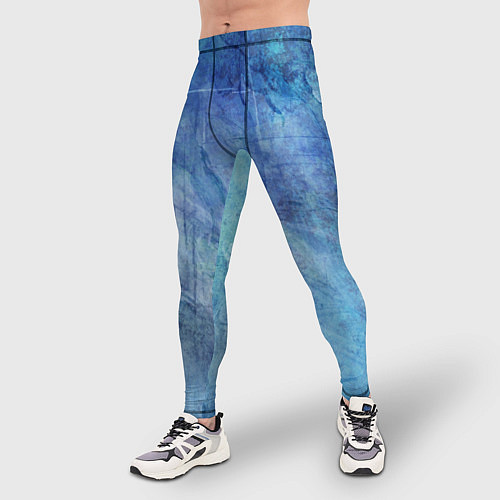 Мужские тайтсы Абстракция - blue stone / 3D-принт – фото 3