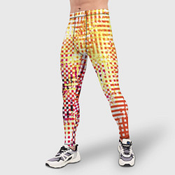 Тайтсы мужские Абстракция жёлтый с оранжевым, цвет: 3D-принт — фото 2
