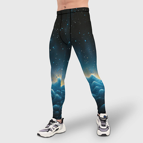 Мужские тайтсы Облака и черное небо текстура / 3D-принт – фото 3