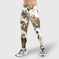 Тайтсы мужские Растения против зомби в бежевых тонах, цвет: 3D-принт — фото 2