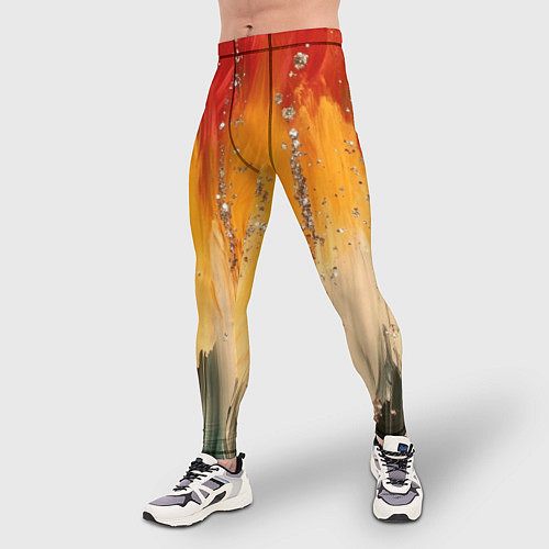 Мужские тайтсы Красочная текстура с блестяшками / 3D-принт – фото 3