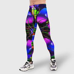 Тайтсы мужские Неоновая психоделика лепестки, цвет: 3D-принт — фото 2