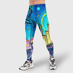 Тайтсы мужские Космический город, цвет: 3D-принт — фото 2