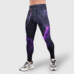 Тайтсы мужские Фиолетово-черная объемная текстура, цвет: 3D-принт — фото 2