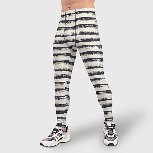 Мужские тайтсы Тёмные полосы на светлом / 3D-принт – фото 3