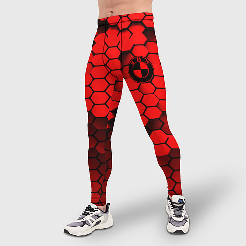 Мужские тайтсы BMW карбоновая абстракция / 3D-принт – фото 3