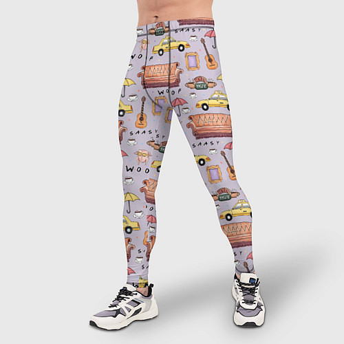 Мужские тайтсы Друзья - паттерн / 3D-принт – фото 3