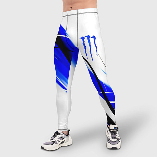 Мужские тайтсы Monster energy линии абстракции / 3D-принт – фото 3