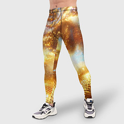 Тайтсы мужские Блестящая золотая текстура, цвет: 3D-принт — фото 2