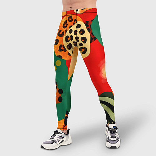 Мужские тайтсы Анималистичный африканский паттерн / 3D-принт – фото 3