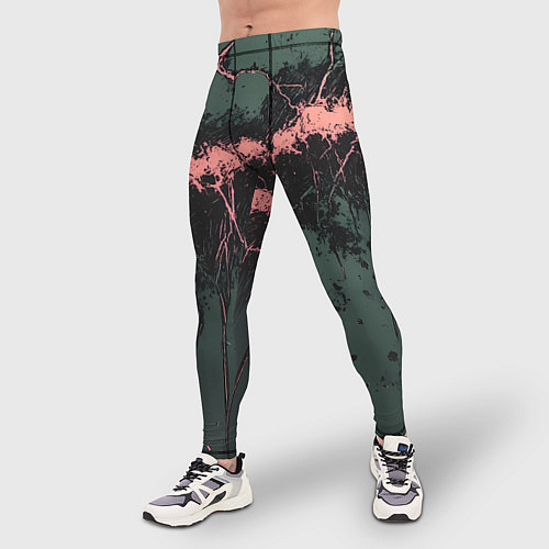 Мужские тайтсы Гранж потертая текстура / 3D-принт – фото 3