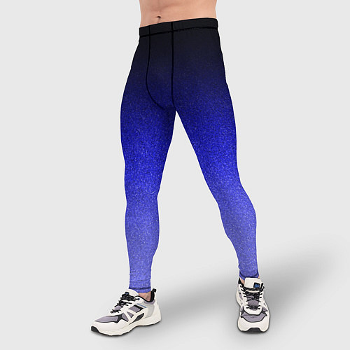 Мужские тайтсы Градиент индиго из чёрно в синий текстура крошка / 3D-принт – фото 3