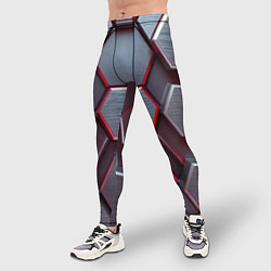 Тайтсы мужские Бордовый бронежилет, цвет: 3D-принт — фото 2