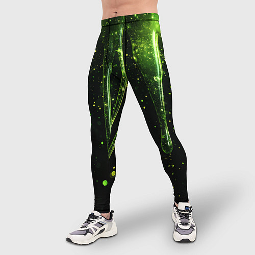 Мужские тайтсы Зеленая объемная слизь / 3D-принт – фото 3