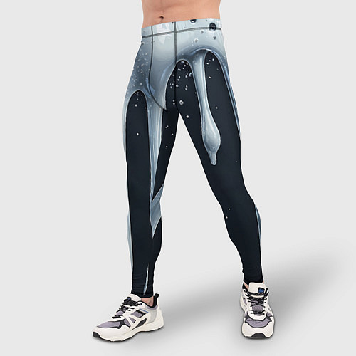 Мужские тайтсы Белая объемная слизь текстура / 3D-принт – фото 3