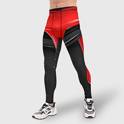 Тайтсы мужские Красная и черная краска текстура, цвет: 3D-принт — фото 2