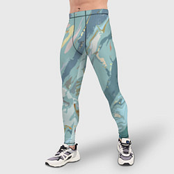 Тайтсы мужские Холодный голубой абстракция, цвет: 3D-принт — фото 2