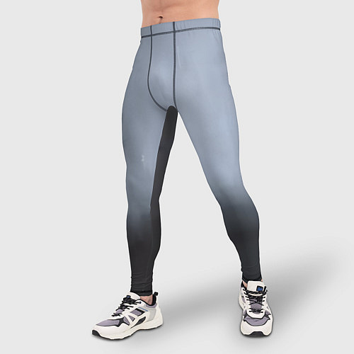 Мужские тайтсы Абстракция с серым и черным / 3D-принт – фото 3